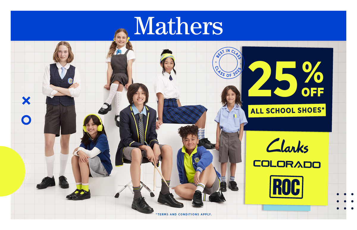 Mathers - 25% Off All School Shoes