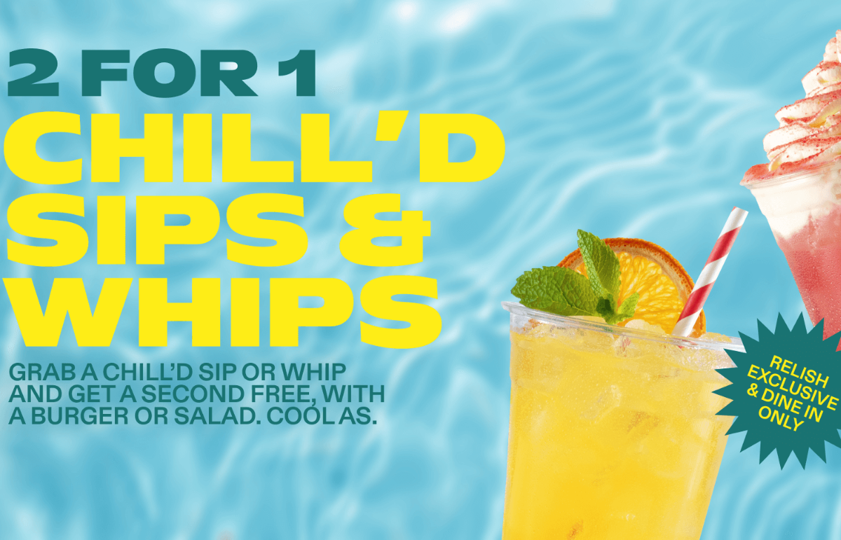 2 for 1 Sips & Whips - Grill'd